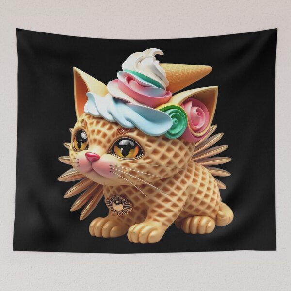 Item preview, Ice Cream Kitten in Waffle Cone – Gourmet Kawaii Design. designed and sold by Ralek.