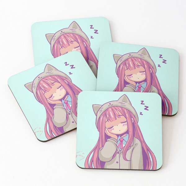 Item preview, Sleeping Manga Girl in Cat Costume – Retro Anime Style & Cozy Vibes designed and sold by AirForceTuan.