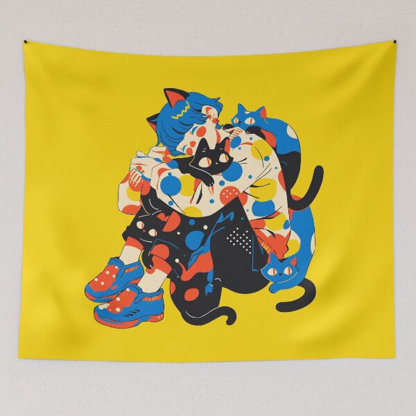 Item preview, Playful Pop Art Cat Clinging to Owner designed and sold by Windy-market.