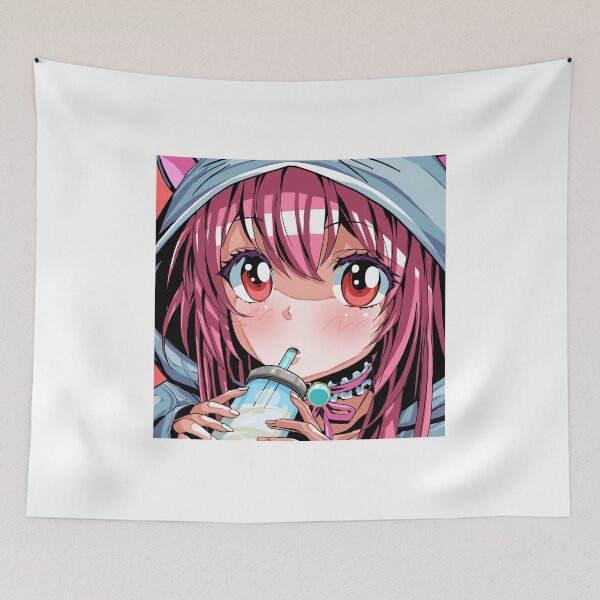 Item preview, Cute Anime Cat Girl Drinking Soda – Retro Manga Style Illustration designed and sold by AirForceTuan.