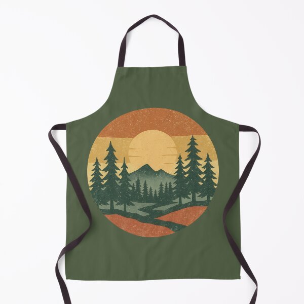 Artikelvorschau, Retro Wald Sonnenuntergang Abzeichen – Vintage Berg Natur Landschaft Kunst entworfen und verkauft von NoctaHike.