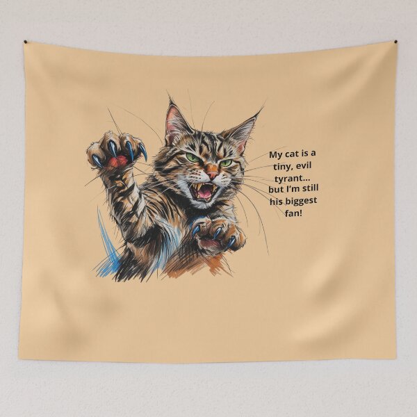 Item preview, Fluffy Feline Friends – Funny & Charming Cat Art Collection designed and sold by dotitoko.