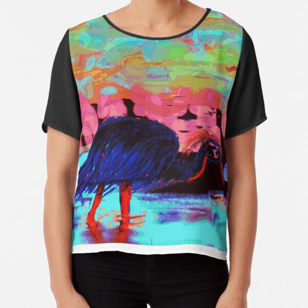 Impress Sun on the Water Hunter at Dusk by Green Bee Mee Chiffon Top