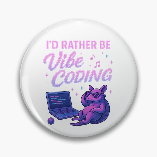 Item preview, I'd Rather Be Vibe Coding – Neon Armadillo Retro Tech Design designed and sold by AlamoArtifactory.