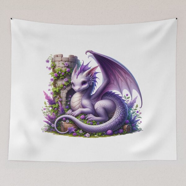 Item preview, Cute Adorable Purple Dragon  designed and sold by Eiwaprints.
