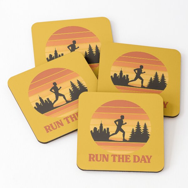 Item preview, Run the Day – Retro Sunset Runner designed and sold by MarCinu Art.