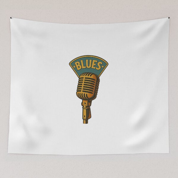 Item preview, Blues Music Microphone Design – Vintage Jazz & Soul Art designed and sold by Fleetwood1994.