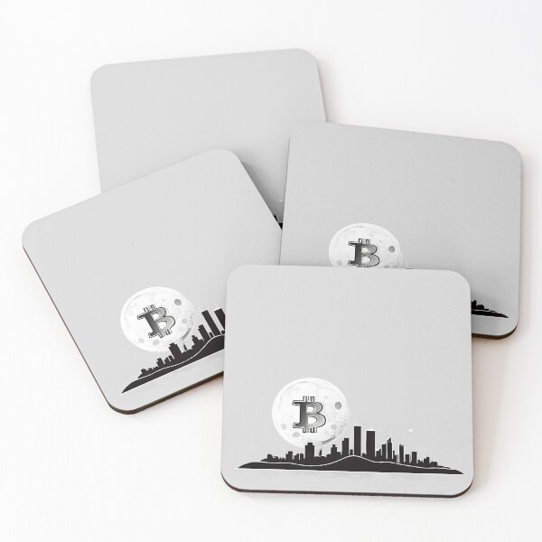 Item preview, Bitcoin Skyline | Minimalist City Skyline with Bitcoin Moon Line Art Design designed and sold by Stay Orange!.