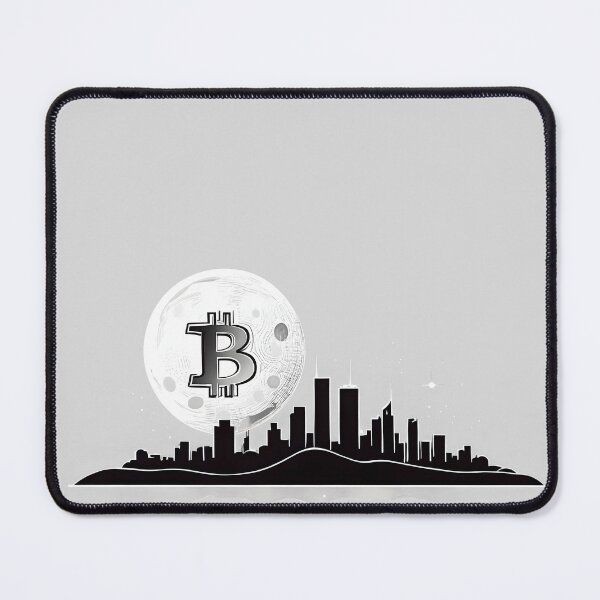 Item preview, Bitcoin Skyline | Minimalist City Skyline with Bitcoin Moon Line Art Design designed and sold by Stay Orange!.