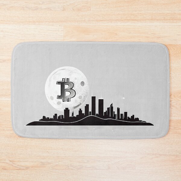 Item preview, Bitcoin Skyline | Minimalist City Skyline with Bitcoin Moon Line Art Design designed and sold by Stay Orange!.