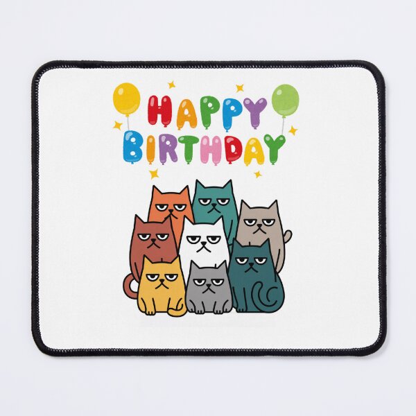 Item preview, Happy Birthday Cats – Cute Kawaii Cat Party Design designed and sold by WanDee2025.