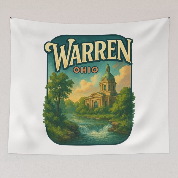Item preview, Warren Ohio Courthouse by the River designed and sold by Places On Earth.