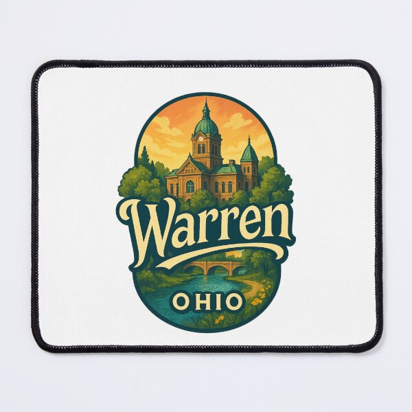 Item preview, Warren Ohio Historic Courthouse and Bridge designed and sold by Places On Earth.