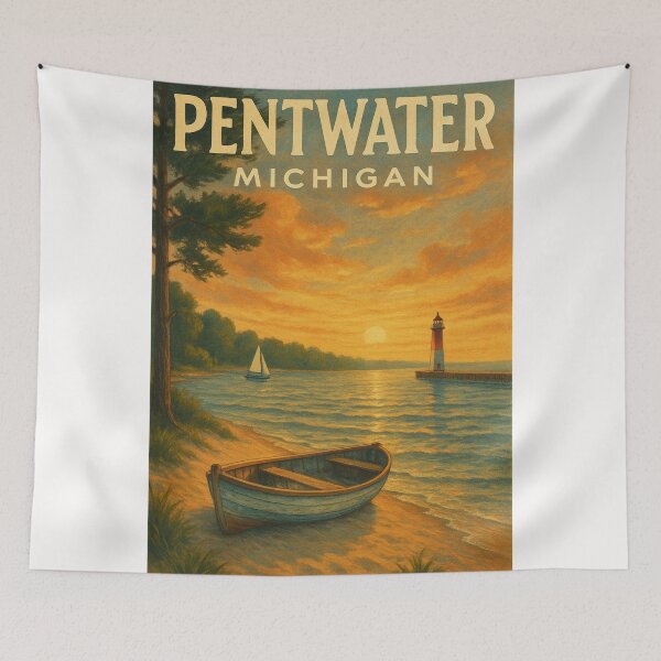Item preview, Tranquil Sunset at Pentwater Michigan designed and sold by Places On Earth.