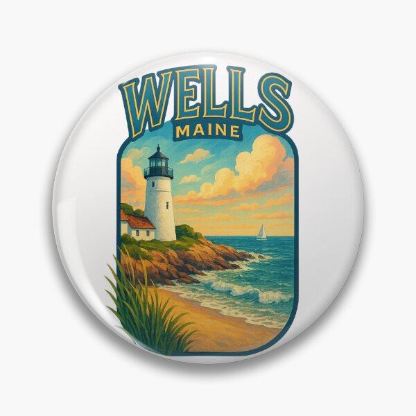 Item preview, Wells Maine Lighthouse on Rocky Coast designed and sold by Places On Earth.
