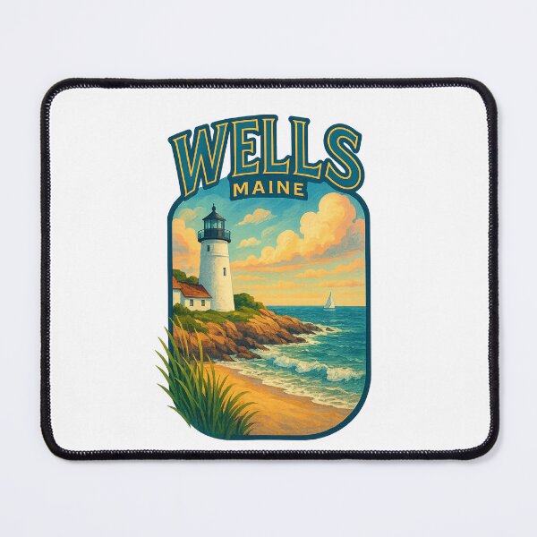 Item preview, Wells Maine Lighthouse on Rocky Coast designed and sold by Places On Earth.