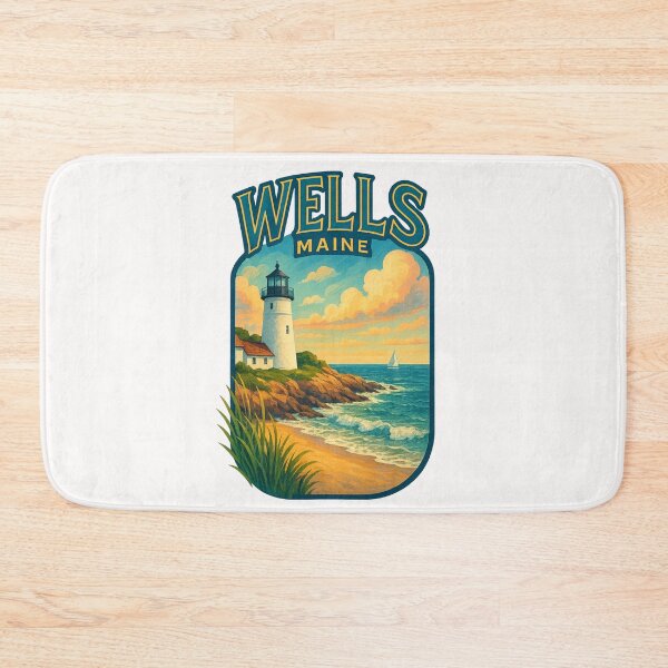 Item preview, Wells Maine Lighthouse on Rocky Coast designed and sold by Places On Earth.