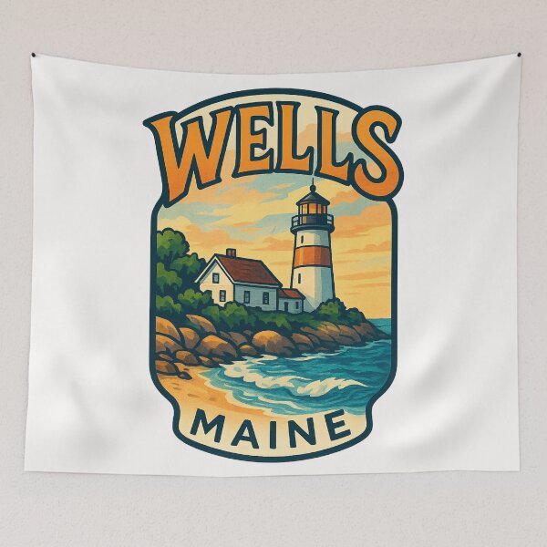 Item preview, Wells Maine Coastal Lighthouse and Cottage designed and sold by Places On Earth.