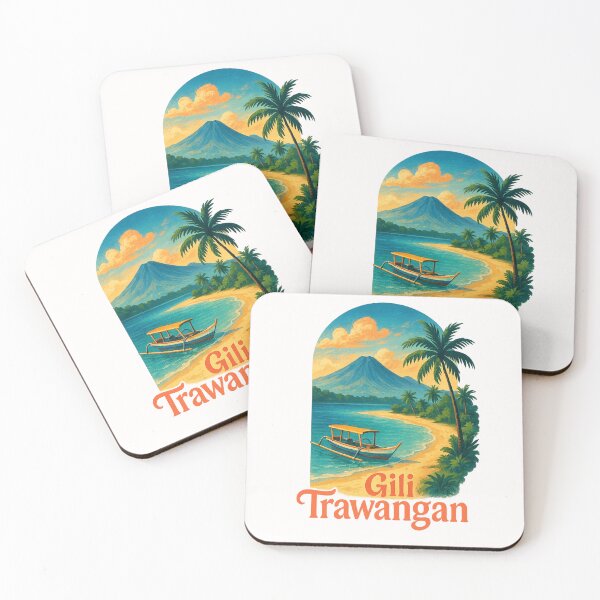 Item preview, Gili Trawangan Island with Mount Rinjani View designed and sold by Places On Earth.
