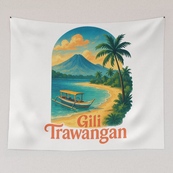 Item preview, Gili Trawangan Island with Mount Rinjani View designed and sold by Places On Earth.