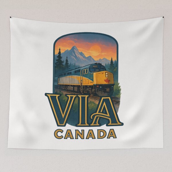 Item preview, VIA Canada Train Through the Rockies at Sunset designed and sold by Places On Earth.