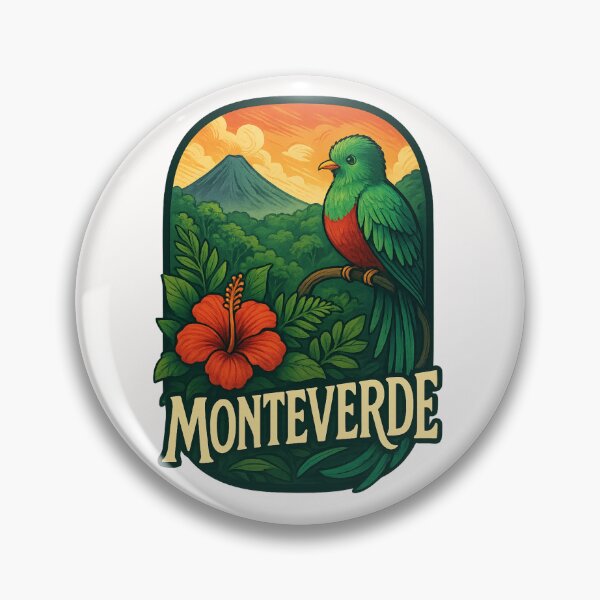 Item preview, Monteverde Costa Rica with Volcano and Hibiscus designed and sold by Places On Earth.