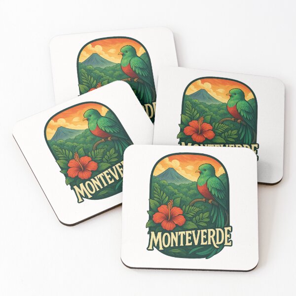 Item preview, Monteverde Costa Rica with Volcano and Hibiscus designed and sold by Places On Earth.