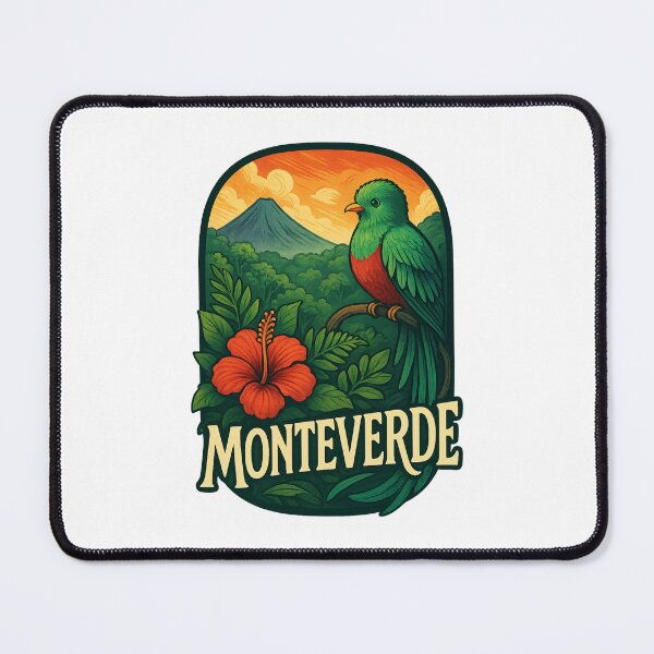 Item preview, Monteverde Costa Rica with Volcano and Hibiscus designed and sold by Places On Earth.