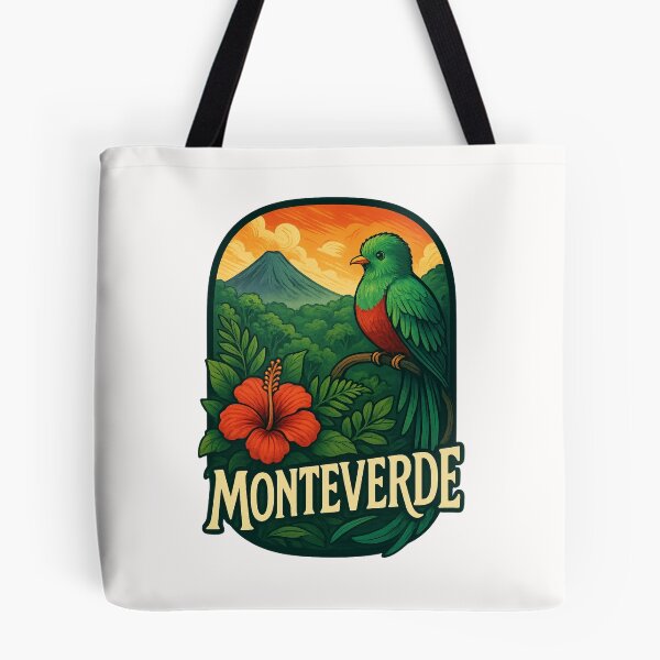 Item preview, Monteverde Costa Rica with Volcano and Hibiscus designed and sold by Places On Earth.
