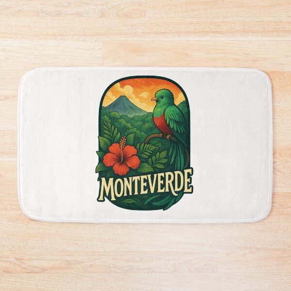 Item preview, Monteverde Costa Rica with Volcano and Hibiscus designed and sold by Places On Earth.