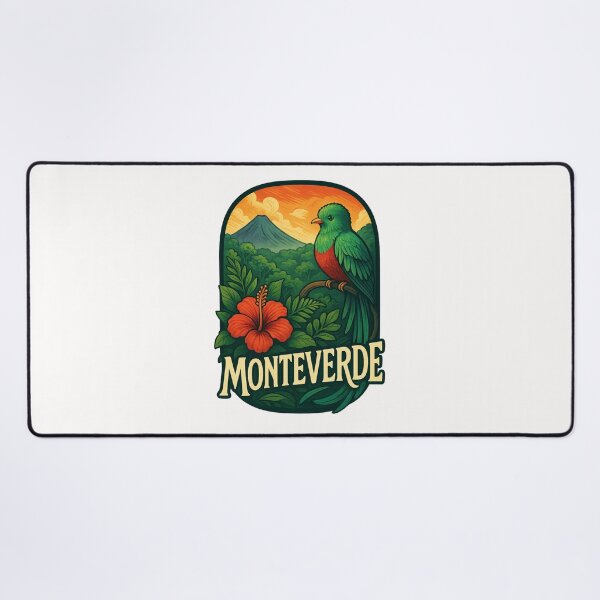 Item preview, Monteverde Costa Rica with Volcano and Hibiscus designed and sold by Places On Earth.