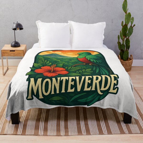 Item preview, Monteverde Costa Rica with Volcano and Hibiscus designed and sold by Places On Earth.