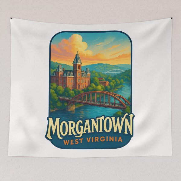 Item preview, Morgantown West Virginia Riverfront and University designed and sold by Places On Earth.