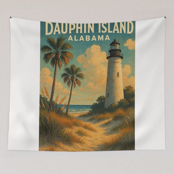 Item preview, Dauphin Island Alabama Lighthouse and Coastline designed and sold by Places On Earth.