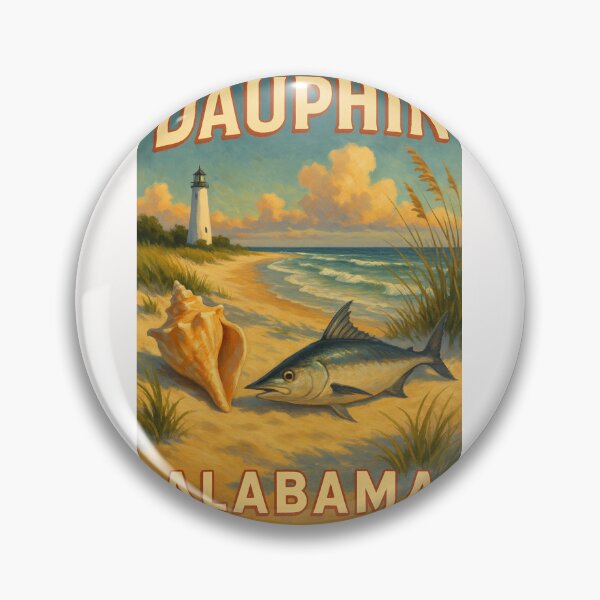 Item preview, Dauphin Island Alabama Beach with Fish and Shell designed and sold by Places On Earth.