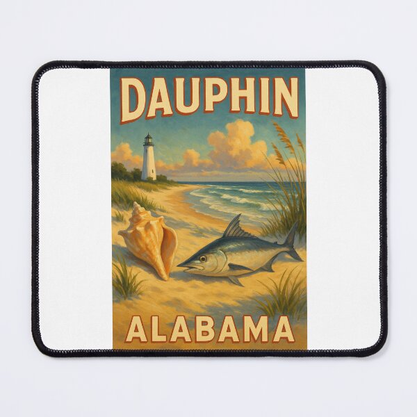 Item preview, Dauphin Island Alabama Beach with Fish and Shell designed and sold by Places On Earth.