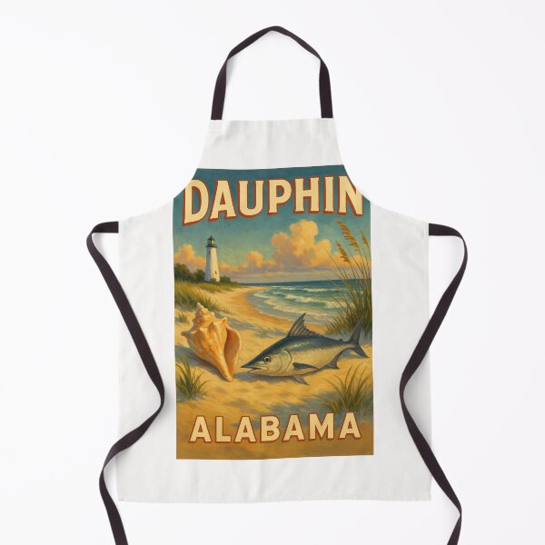 Item preview, Dauphin Island Alabama Beach with Fish and Shell designed and sold by Places On Earth.