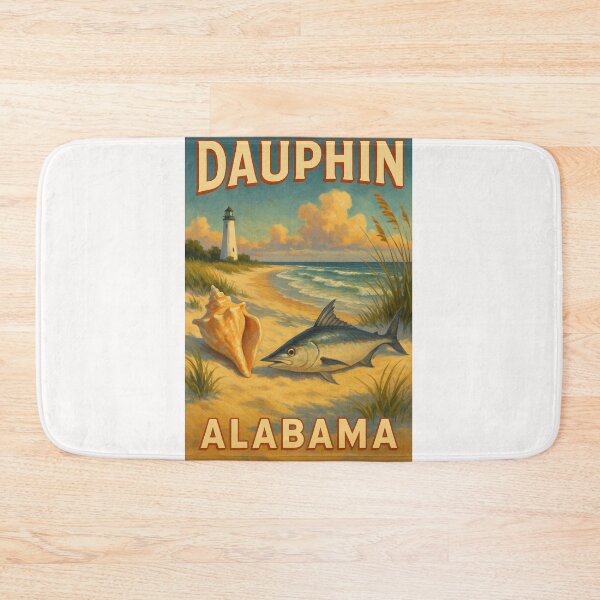 Item preview, Dauphin Island Alabama Beach with Fish and Shell designed and sold by Places On Earth.