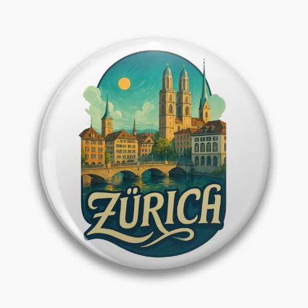 Item preview, Zürich Switzerland Old Town and Cathedral at Dusk designed and sold by Places On Earth.