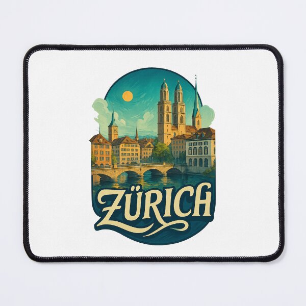 Item preview, Zürich Switzerland Old Town and Cathedral at Dusk designed and sold by Places On Earth.