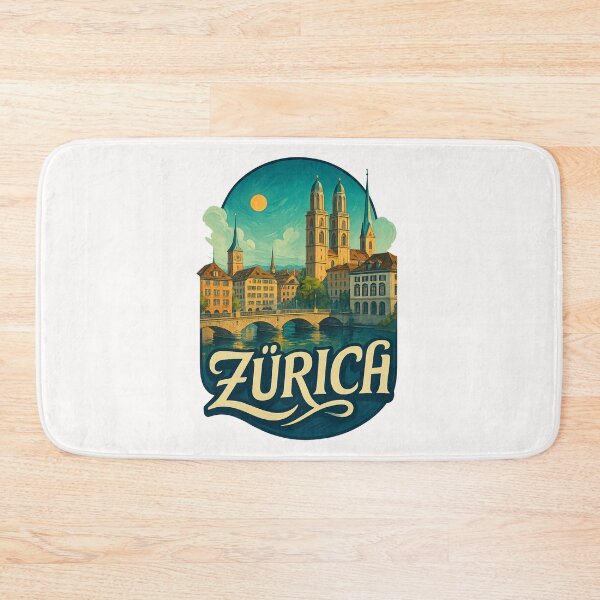 Item preview, Zürich Switzerland Old Town and Cathedral at Dusk designed and sold by Places On Earth.