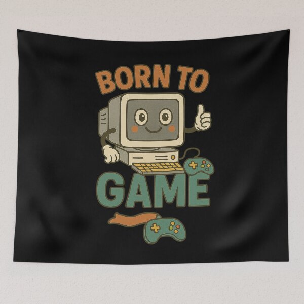 Item preview, Born to Game – Funny Retro Gamer Design designed and sold by WittyLabs.