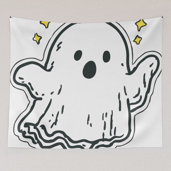 Item preview, Adorable Black Ghost Halloween Illustration designed and sold by AGraphic11.