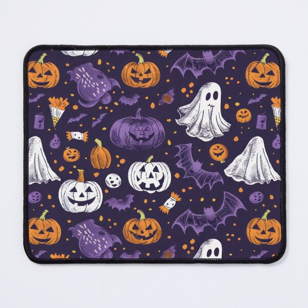 Item preview, Halloween purple orange spooky pumpkin seamless pattern - bats and pumpkin designed and sold by cocomelon168.
