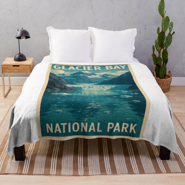 Item preview, Glacier Bay Alaska Icefield and Mountain Landscape designed and sold by Aryabek.