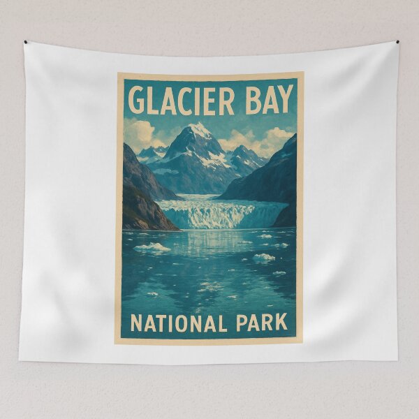 Item preview, Glacier Bay Alaska Icefield and Mountain Landscape designed and sold by Aryabek.