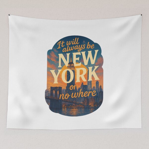 Item preview, It will always be New York or Nowhere Skyline with Empire State and Brooklyn Bridge designed and sold by Aryabek.