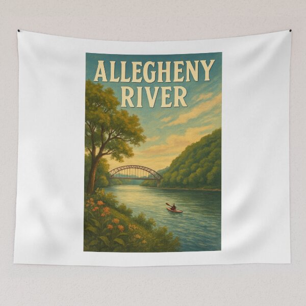 Item preview, Allegheny River and Bridge in Western Pennsylvania designed and sold by Aryabek.