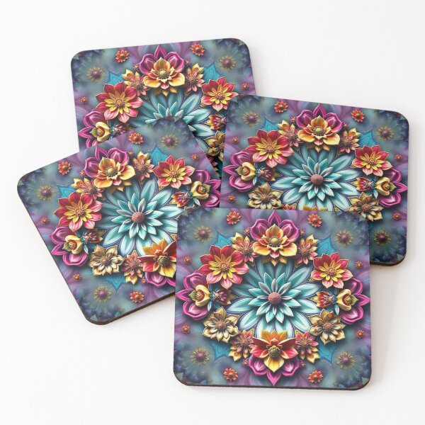 Item preview, 3D Floral Mandala Pattern, Bright and Colorful Flowers home Decor and accessories, flowers t-shirt design  designed and sold by TheGaliyaStudio.