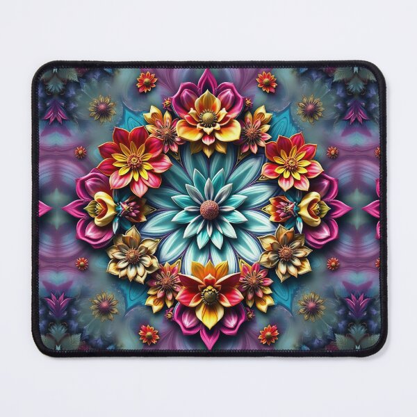 Item preview, 3D Floral Mandala Pattern, Bright and Colorful Flowers home Decor and accessories, flowers t-shirt design designed and sold by TheGaliyaStudio.